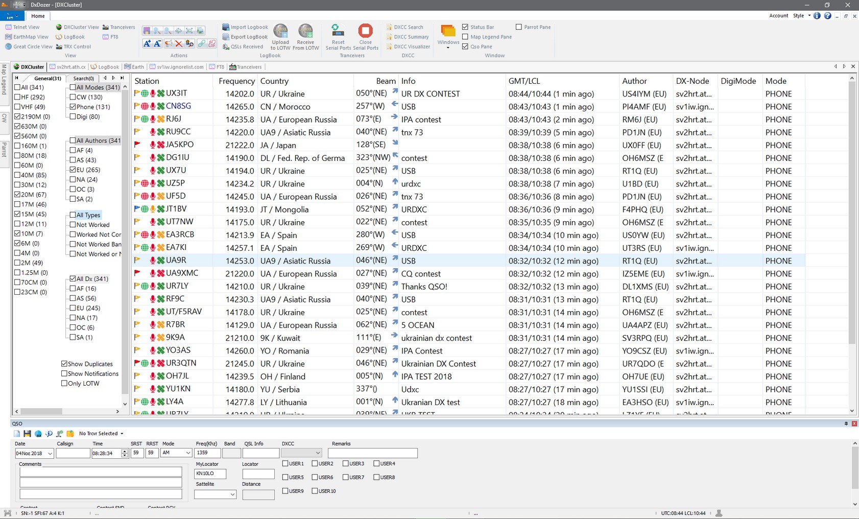 Amateur Radio Logbook DxCluster